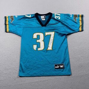 VTG  Jacksonville Jaguars Jersey Kids Medium Carnell Lake Puma Teal Football 90s